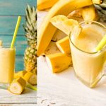 Finished pineapple and banana smoothie