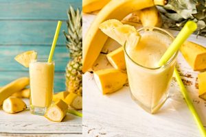 Finished pineapple and banana smoothie