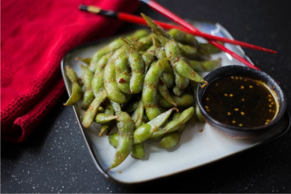 Edamame with Dipping Sauces