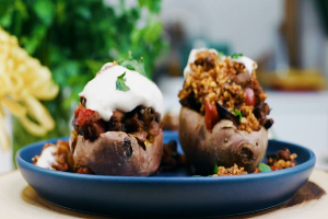 Vegan Double-Stuffed Sweet Potatoes